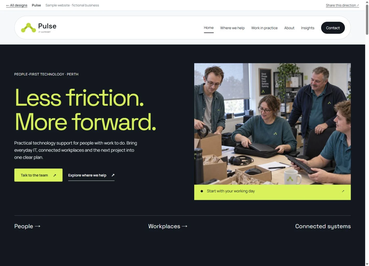 Pulse website design for technology & services